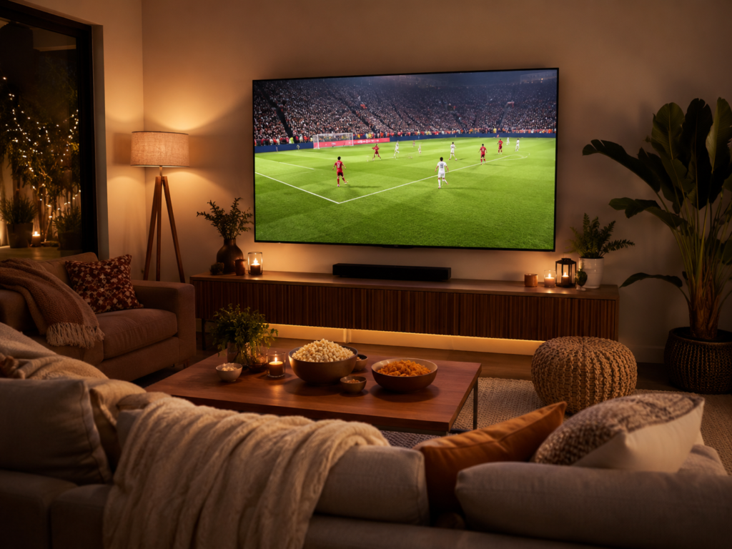 World Cup TV viewing area setup
