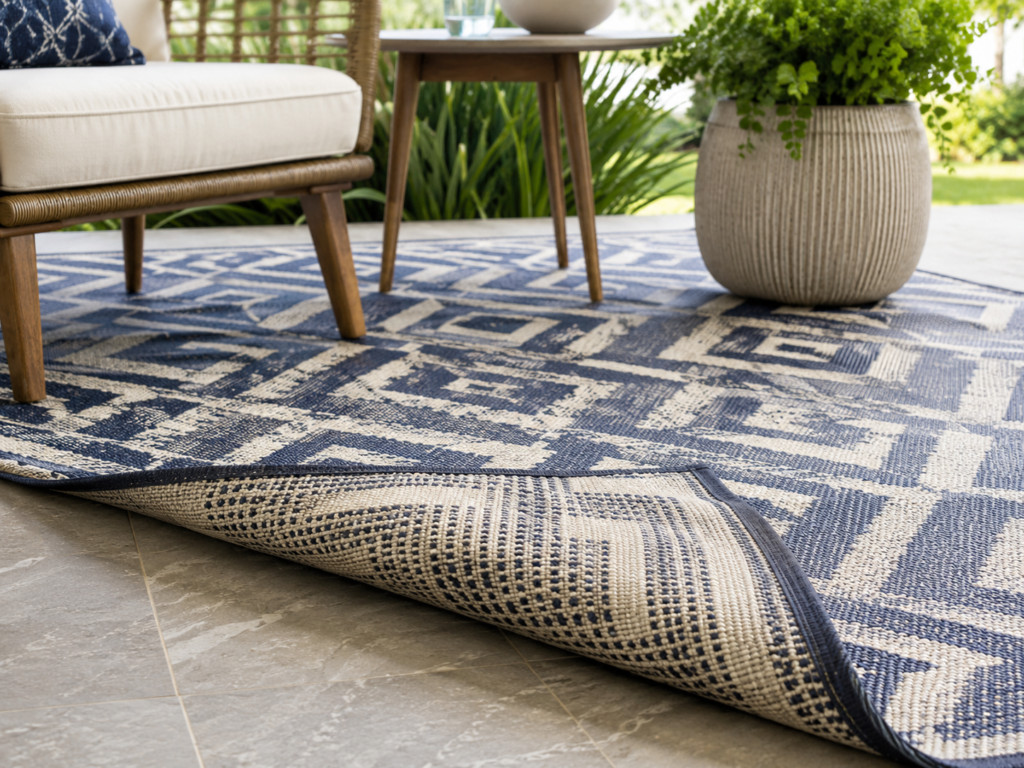 17 Best Outdoor Rugs Under $100 for Patios and Decks 4 reversible blue outdoor rug for patios and porches