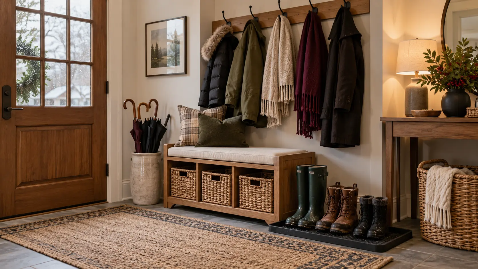 winter entryway storage ideas